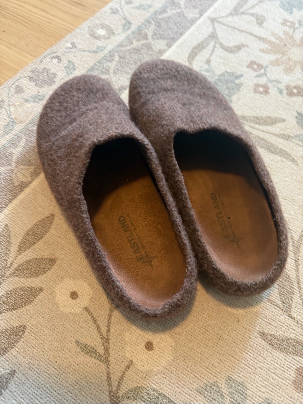 Eastland Brown felt wool Slip-On Clog - Picture 3 of 6